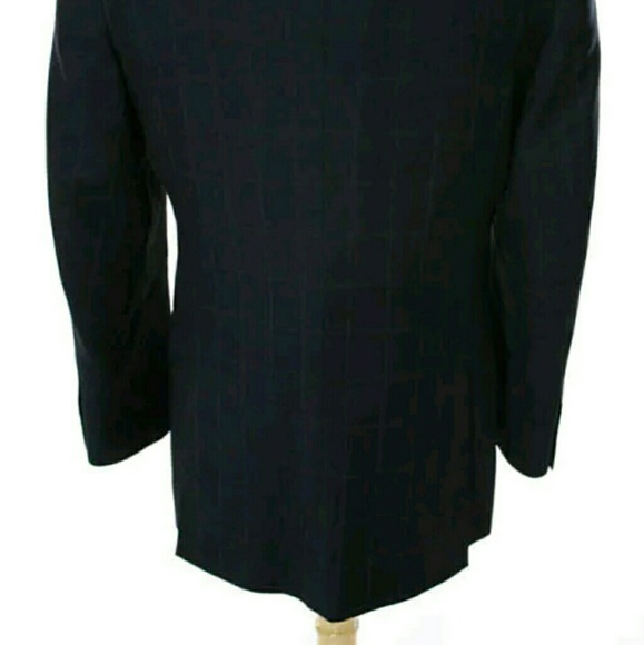 Evan picone checkered 40 blue blazer suit jacket